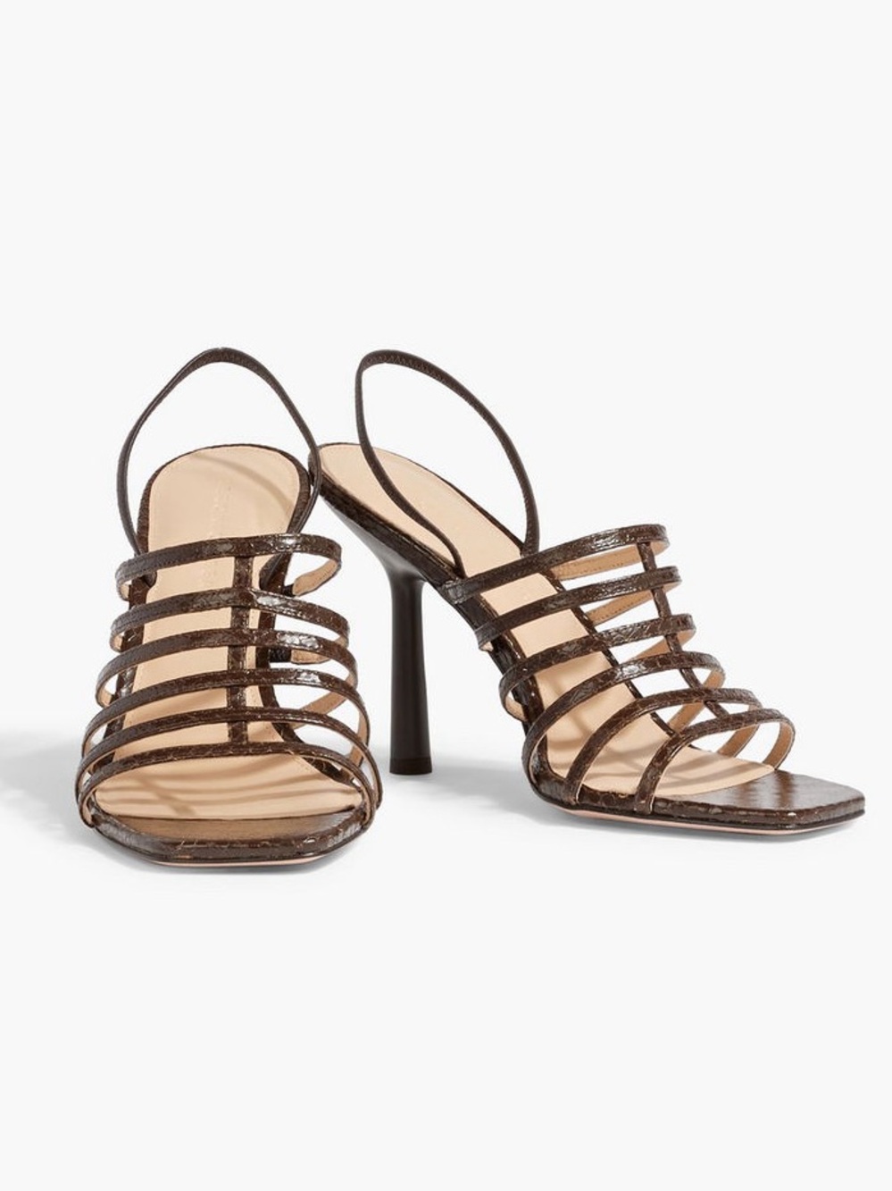 Veronica Beard Brown Strappy High-Heel Slingback Sandals
